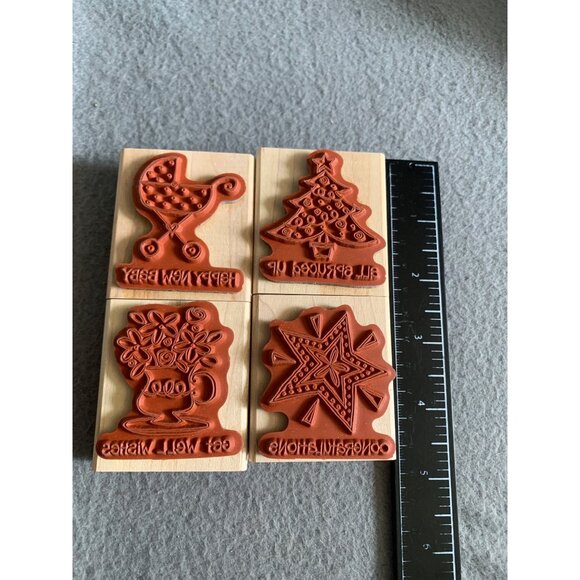 Stampin Up Rubber Stamp Set for Cards & Crafts - Happy New Baby All Spruced Up - Picture 4 of 4